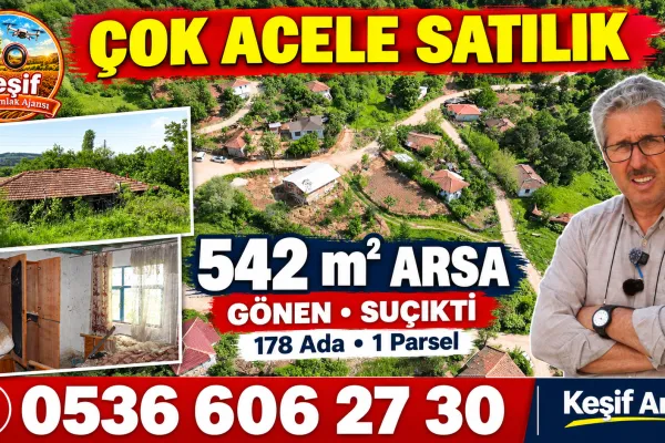 x 542 M2 köy evi Keşif Arazi. Balıkesir Gönen. İçinde evi olan arsa. 16.10.2026